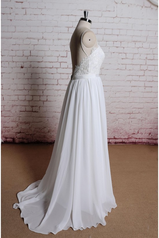 A-line Sweetheart Spaghetti Strap Lace and Chiffon Bridal Gown Wedding Dress WD010707 A-line Sweetheart Spaghetti Strap Lace and Chiffon Bridal Gown Wedding Dress WD010707