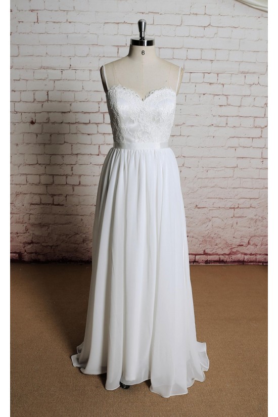 A-line Sweetheart Spaghetti Strap Lace and Chiffon Bridal Gown Wedding Dress WD010707 A-line Sweetheart Spaghetti Strap Lace and Chiffon Bridal Gown Wedding Dress WD010707