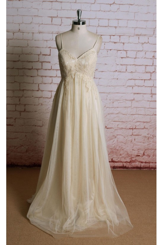 A-line Spaghetti Strap Lace Bridal Gown Wedding Dress WD010716 A-line Spaghetti Strap Lace Bridal Gown Wedding Dress WD010716