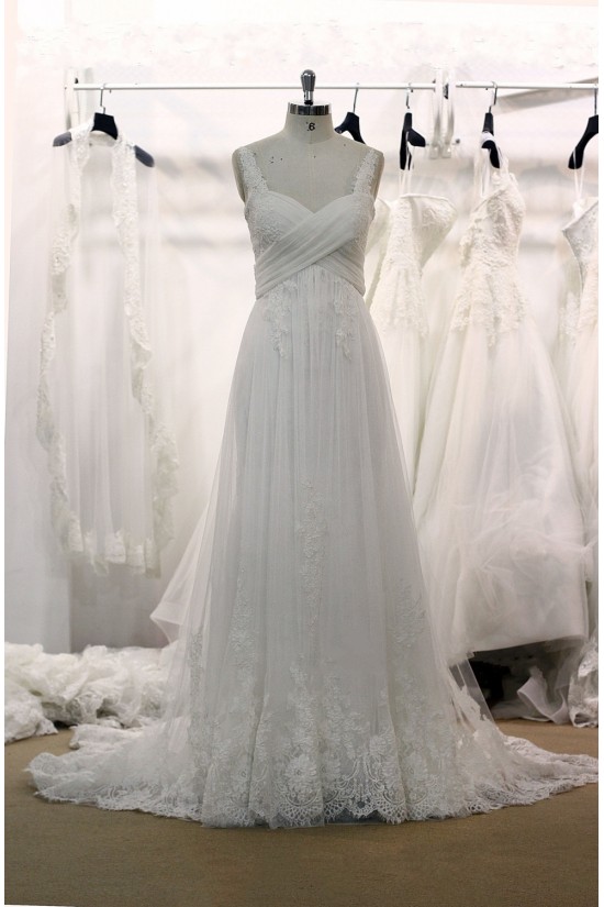 A-line Straps Lace and Tulle Bridal Gown Wedding Dress WD010735 A-line Straps Lace and Tulle Bridal Gown Wedding Dress WD010735