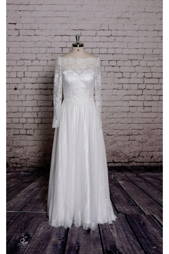A-line Long Sleeves Lace Bridal Gown Wedding Dress WD010738 A-line Long Sleeves Lace Bridal Gown Wedding Dress WD010738
