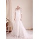 Trumpet/Mermaid V-neck Half Sleeves Lace Bridal Gown Wedding Dress WD010761