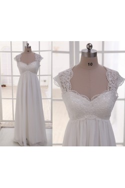 Empire Lace and Chiffon Maternity Bridal Gown Wedding Dress WD010789