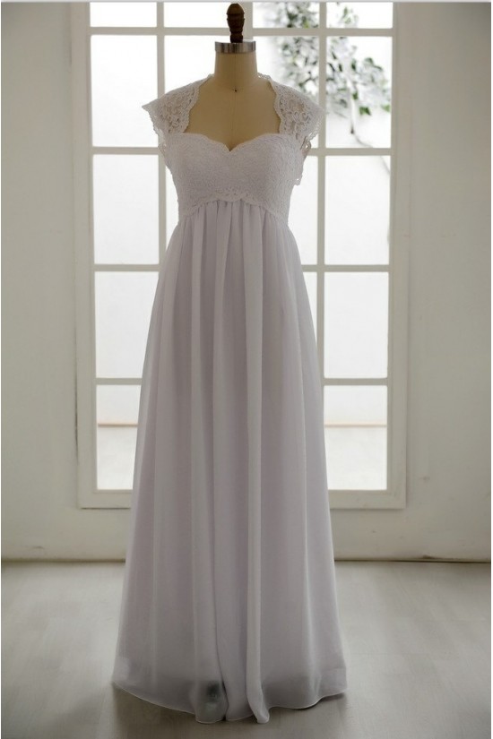 Empire Lace and Chiffon Maternity Bridal Gown Wedding Dress WD010789 Empire Lace and Chiffon Maternity Bridal Gown Wedding Dress WD010789