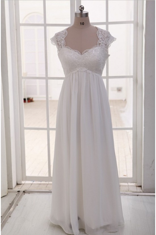 Empire Lace and Chiffon Maternity Bridal Gown Wedding Dress WD010789 Empire Lace and Chiffon Maternity Bridal Gown Wedding Dress WD010789