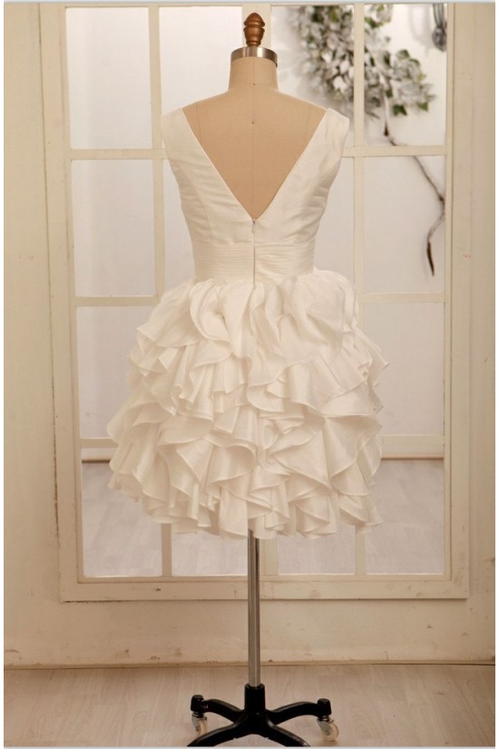 Ball Gown V-neck Short Bridal Gown Wedding Dress WD010800