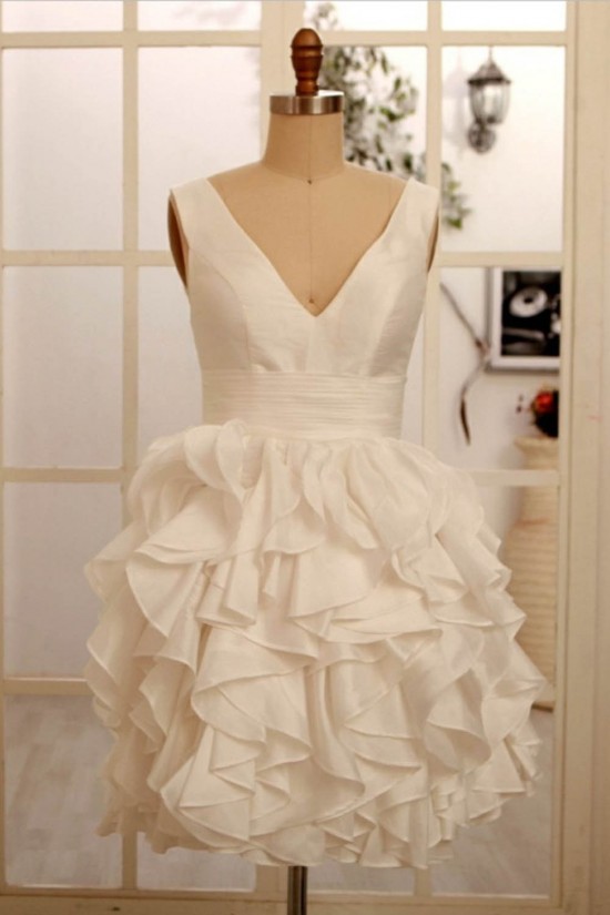 Ball Gown V-neck Short Bridal Gown Wedding Dress WD010800 Ball Gown V-neck Short Bridal Gown Wedding Dress WD010800