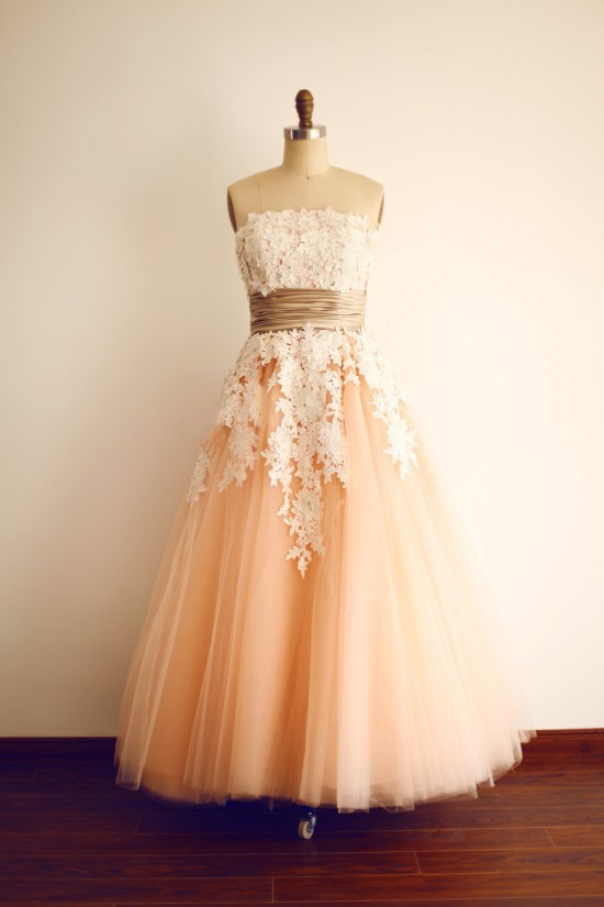 A-line Strapless Lace and Tulle Short Bridal Wedding Dresses WD010808 A-line Strapless Lace and Tulle Short Bridal Wedding Dresses WD010808