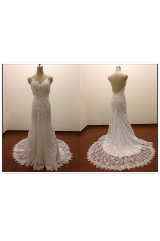 Trumpet/Mermaid Spaghetti Strap Lace Bridal Wedding Dresses WD010813 Trumpet/Mermaid Spaghetti Strap Lace Bridal Wedding Dresses WD010813