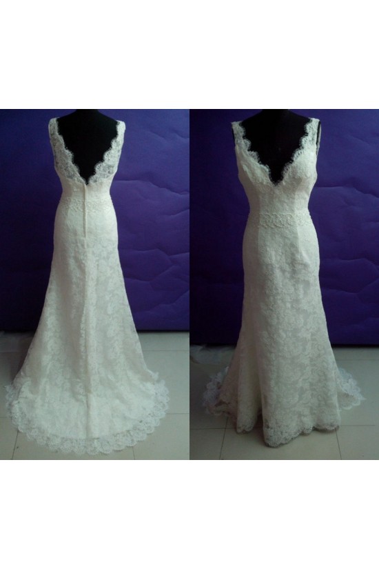 Trumpet/Mermaid V-neck Lace Bridal Wedding Dresses WD010816 Trumpet/Mermaid V-neck Lace Bridal Wedding Dresses WD010816