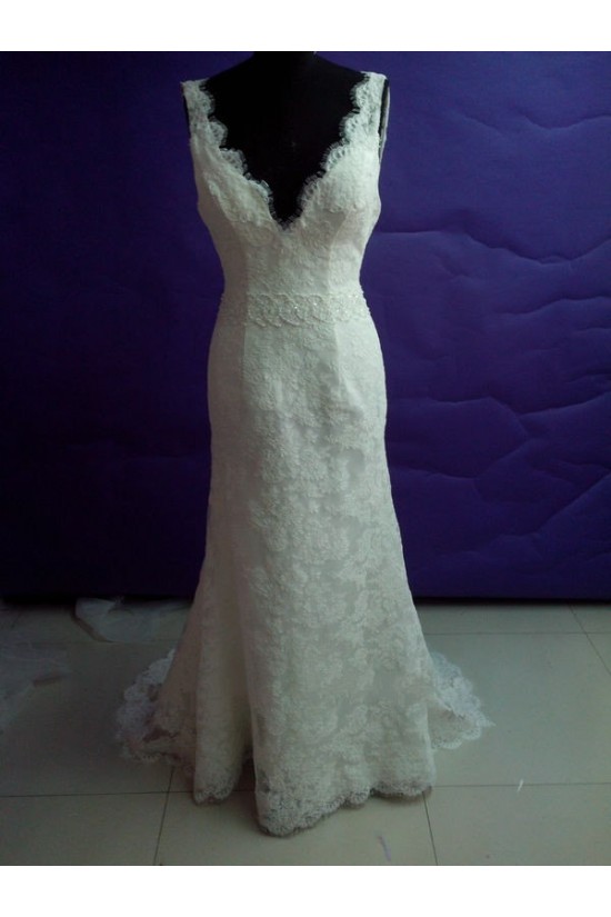 Trumpet/Mermaid V-neck Lace Bridal Wedding Dresses WD010816 Trumpet/Mermaid V-neck Lace Bridal Wedding Dresses WD010816