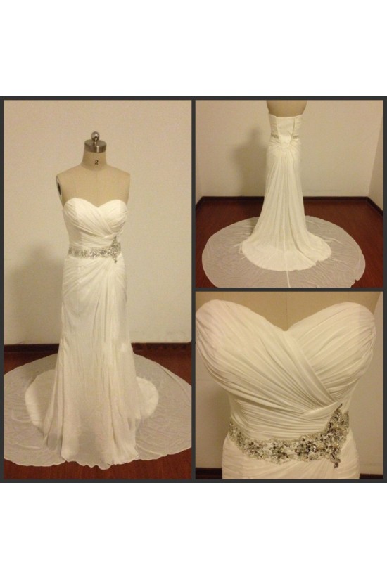 Beaded Chiffon Sweetheart Bridal Wedding Dresses WD010820 Beaded Chiffon Sweetheart Bridal Wedding Dresses WD010820