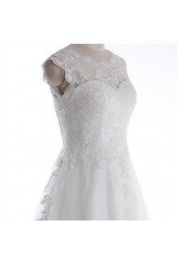 A-line Short Lace Appliques Bridal Wedding Dresses WD010834