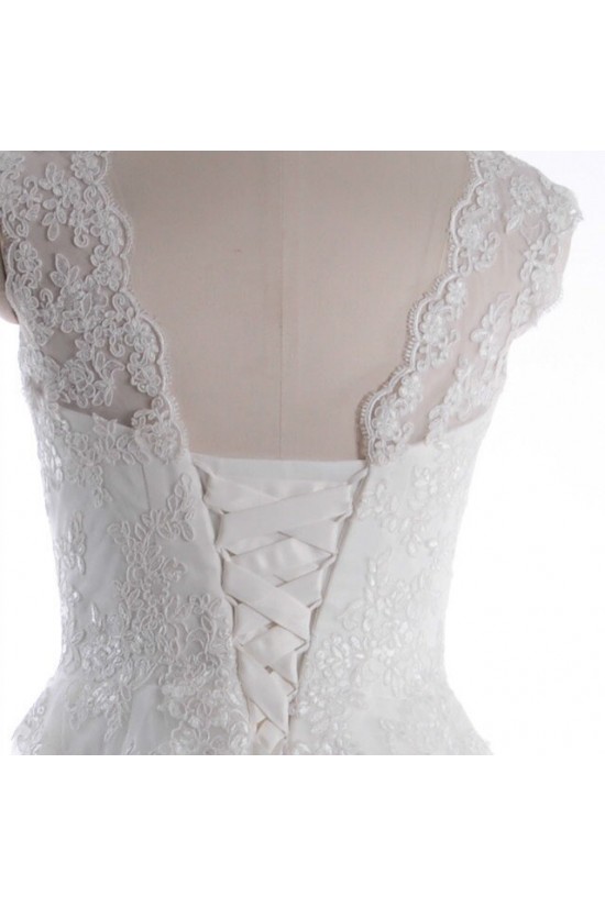A-line Short Lace Appliques Bridal Wedding Dresses WD010834 A-line Short Lace Appliques Bridal Wedding Dresses WD010834