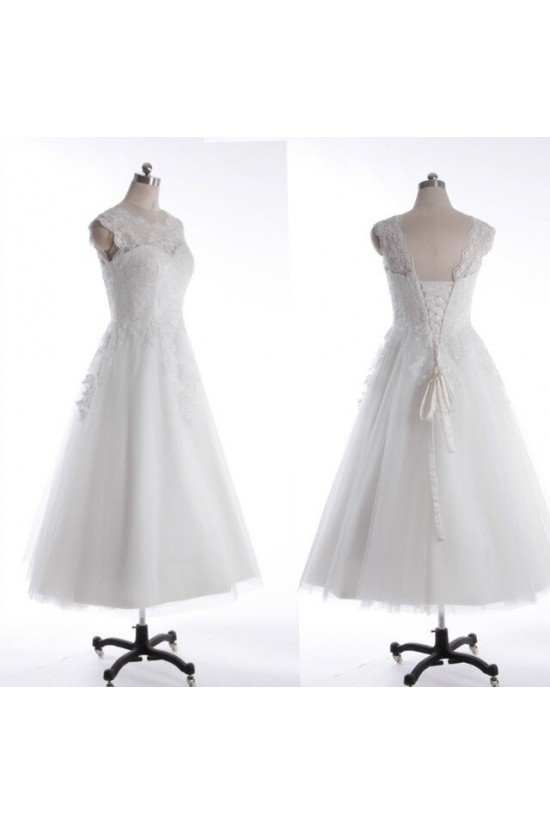 A-line Short Lace Appliques Bridal Wedding Dresses WD010834 A-line Short Lace Appliques Bridal Wedding Dresses WD010834