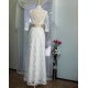 Sheath 3/4 Sleeves V-neck Lace Bridal Wedding Dresses WD010848