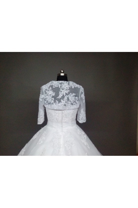 Ball Gown Strapless Beaded Lace Bridal Wedding Dresses with A Jacket WD010858 Ball Gown Strapless Beaded Lace Bridal Wedding Dresses with A Jacket WD010858