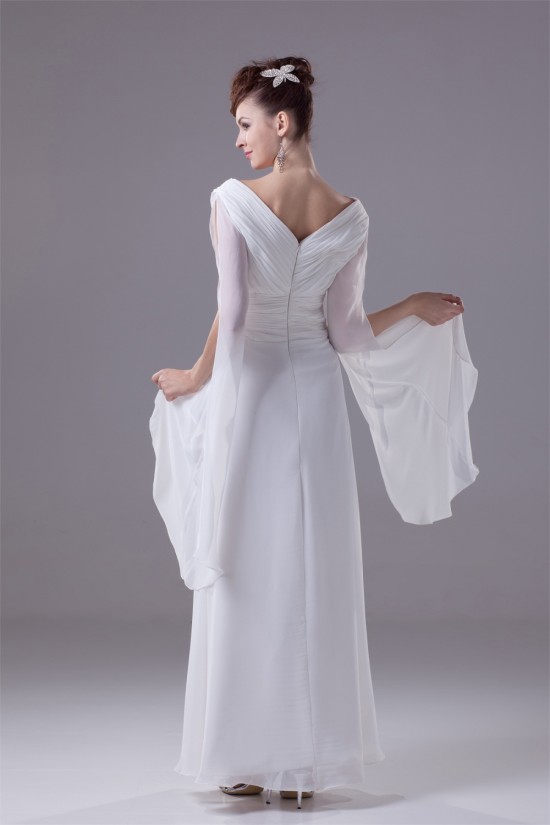 Amazing A-Line Ankle Length V-Neck Chiffon Wedding Dresses 2030050 Amazing A-Line Ankle Length V-Neck Chiffon Wedding Dresses 2030050