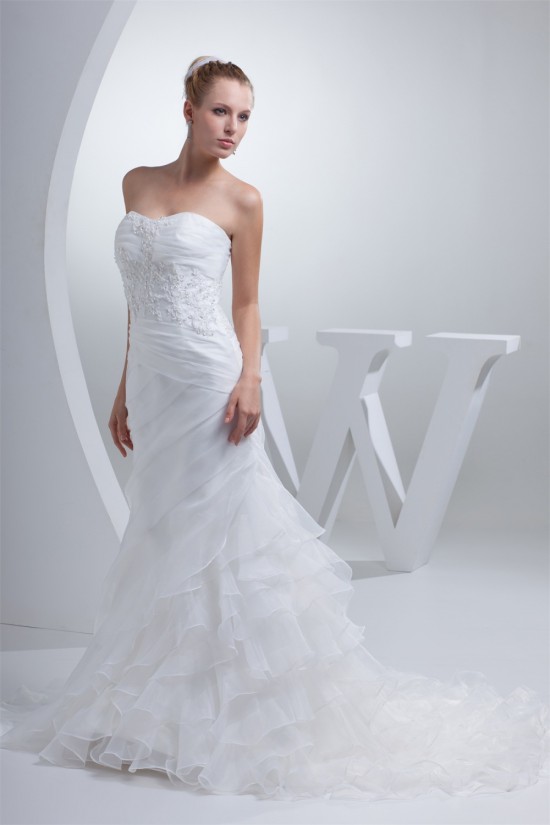 Beautiful Sleeveless Mermaid/Trumpet Beaded Lace Wedding Dresses 2030070
