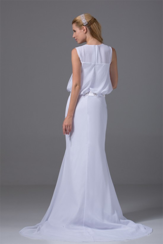 Beautiful Scoop Sleeveless Chiffon Mermaid/Trumpet Beaded Wedding Dresses 2030071 Beautiful Scoop Sleeveless Chiffon Mermaid/Trumpet Beaded Wedding Dresses 2030071