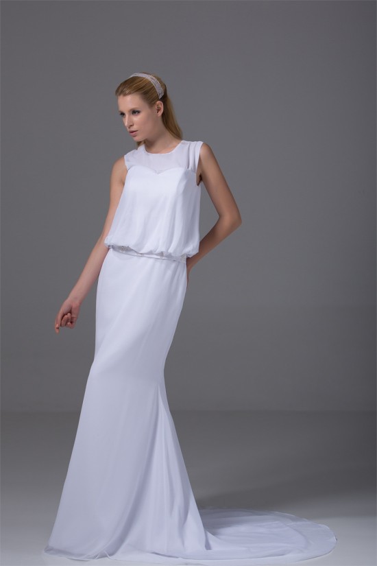 Beautiful Scoop Sleeveless Chiffon Mermaid/Trumpet Beaded Wedding Dresses 2030071 Beautiful Scoop Sleeveless Chiffon Mermaid/Trumpet Beaded Wedding Dresses 2030071