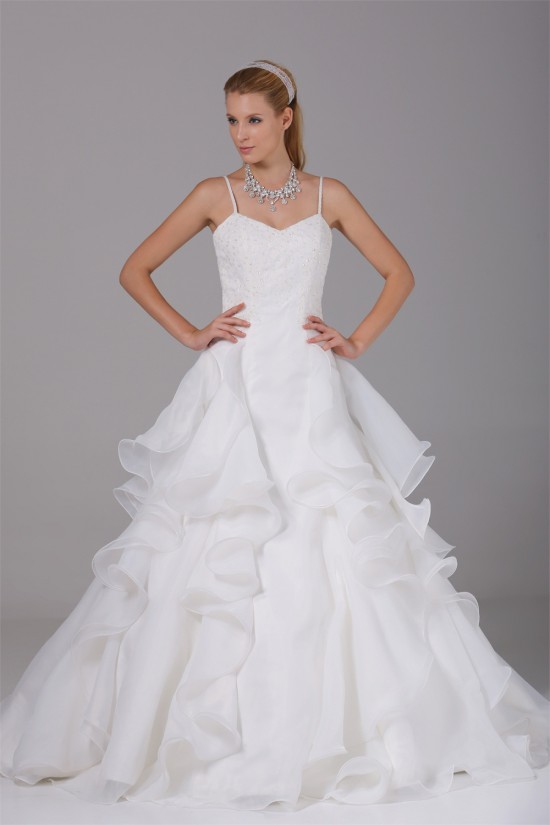 Beautiful Ball Gown Sweetheart Spaghetti Strap Beaded Appliques Wedding Dresses 2030073 Beautiful Ball Gown Sweetheart Spaghetti Strap Beaded Appliques Wedding Dresses 2030073