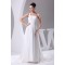 Beautiful A-Line Sleeveless Chiffon One-Shoulder Beaded Wedding Dresses 2030074