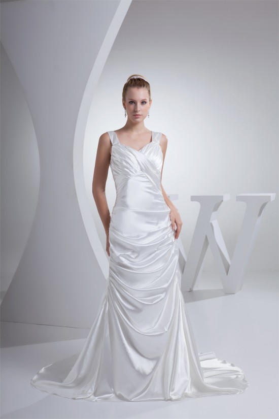 A-Line Halter Court Train Wedding Dresses 2030078
