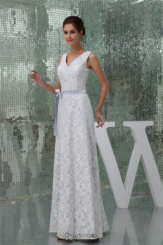 Sheath/Column V-Neck Lace Sleeveless Wedding Dresses 2030091 Sheath/Column V-Neck Lace Sleeveless Wedding Dresses 2030091