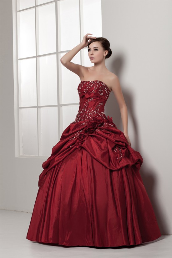 Strapless Satin Taffeta Floor-Length Beading Wedding Dresses with A Jacket 2031000 Strapless Satin Taffeta Floor-Length Beading Wedding Dresses with A Jacket 2031000