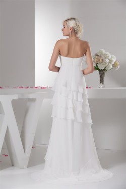 Strapless Sleeveless Sheath/Column Chiffon Wedding Dresses 2031009