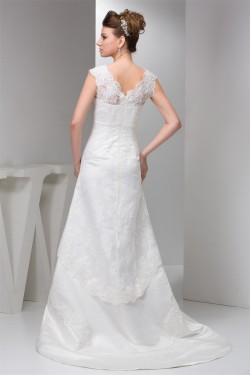 Straps Sleeveless A-Line V-Neck Lace Wedding Dresses 2031011
