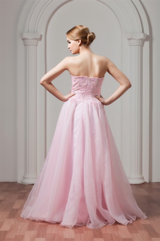 Sweetheart Sleeveless A-Line Satin Organza Beaded Pink Wedding Dresses 2031025 Sweetheart Sleeveless A-Line Satin Organza Beaded Pink Wedding Dresses 2031025