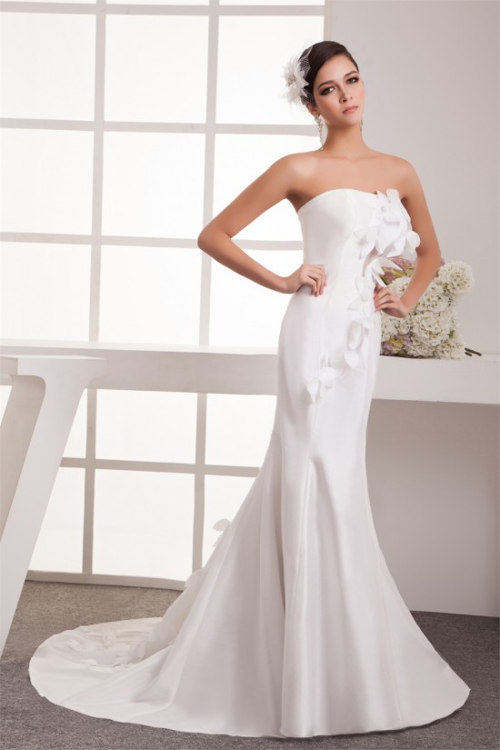 Mermaid/Trumpet Taffeta Fine Netting Strapless Wedding Dresses 2031031 Mermaid/Trumpet Taffeta Fine Netting Strapless Wedding Dresses 2031031