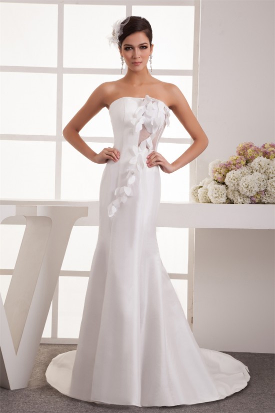 Mermaid/Trumpet Taffeta Fine Netting Strapless Wedding Dresses 2031031 Mermaid/Trumpet Taffeta Fine Netting Strapless Wedding Dresses 2031031