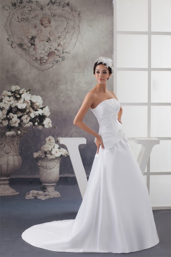 A-Line Sleeveless Strapless Wedding Dresses 2031038 A-Line Sleeveless Strapless Wedding Dresses 2031038