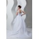 Unique Design V-Neck A-Line Satin Organza Beaded Sleeveless Wedding Dresses 2031044