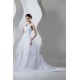 Unique Design V-Neck A-Line Satin Organza Beaded Sleeveless Wedding Dresses 2031044