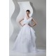 Unique Design V-Neck A-Line Satin Organza Beaded Sleeveless Wedding Dresses 2031044