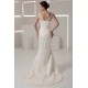 V-Neck Sleeveless Mermaid/Trumpet Satin Lace Fine Netting Wedding Dresses 2031050 V-Neck Sleeveless Mermaid/Trumpet Satin Lace Fine Netting Wedding Dresses 2031050