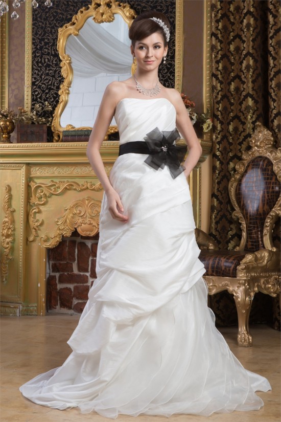 A-Line Strapless Court Train Wedding Dresses 2031054 A-Line Strapless Court Train Wedding Dresses 2031054
