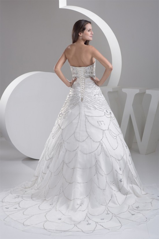 A-Line Strapless Beaded Sleeveless Wedding Dresses 2031055 A-Line Strapless Beaded Sleeveless Wedding Dresses 2031055