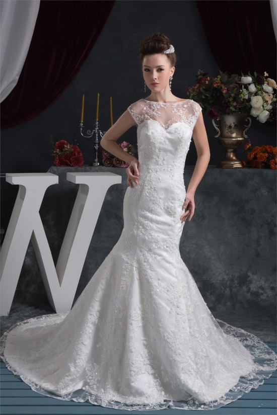 Wonderful Satin Lace Mermaid/Trumpet Wedding Dresses 2031067 Wonderful Satin Lace Mermaid/Trumpet Wedding Dresses 2031067