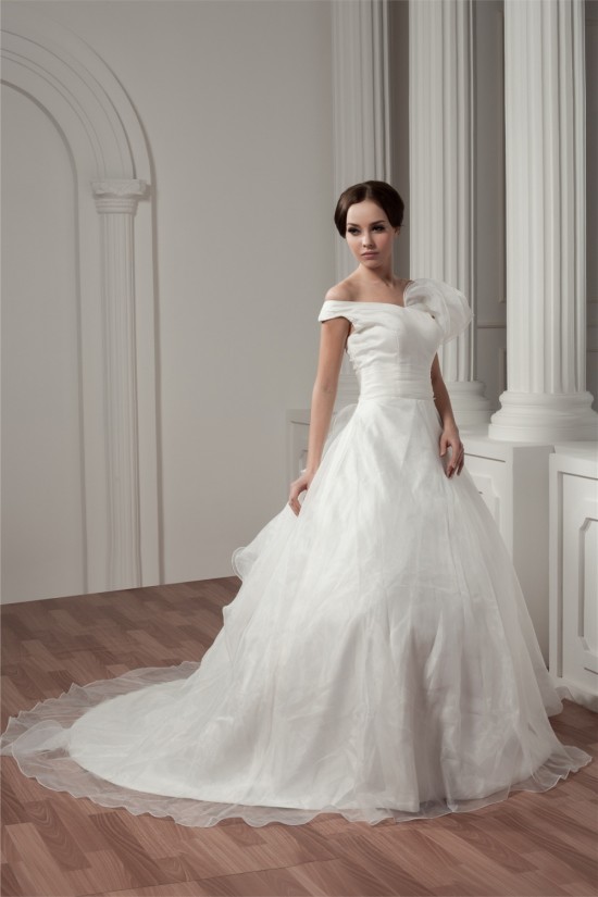 Wonderful Satin Sleeveless A-Line Off-the-Shoulder Wedding Dresses 2031068 Wonderful Satin Sleeveless A-Line Off-the-Shoulder Wedding Dresses 2031068