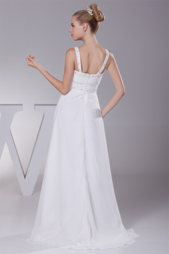 A-Line Chiffon Spaghetti Straps Beaded Wedding Dresses 2030107 A-Line Chiffon Spaghetti Straps Beaded Wedding Dresses 2030107