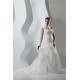 Wonderful Sleeveless A-Line One-Shoulder Satin Organza Lace Wedding Dresses 2031072 Wonderful Sleeveless A-Line One-Shoulder Satin Organza Lace Wedding Dresses 2031072