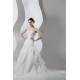 Wonderful Sleeveless A-Line One-Shoulder Satin Organza Lace Wedding Dresses 2031072 Wonderful Sleeveless A-Line One-Shoulder Satin Organza Lace Wedding Dresses 2031072