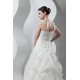 Wonderful Sleeveless A-Line One-Shoulder Satin Organza Lace Wedding Dresses 2031072 Wonderful Sleeveless A-Line One-Shoulder Satin Organza Lace Wedding Dresses 2031072