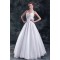 A-Line Satin Lace Organza Halter Sleeveless Embellished Wedding Dresses 2031080