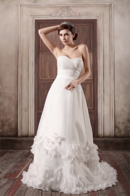 A-Line Satin Sleeveless Sweetheart Embellished Wedding Dresses 2031083 A-Line Satin Sleeveless Sweetheart Embellished Wedding Dresses 2031083